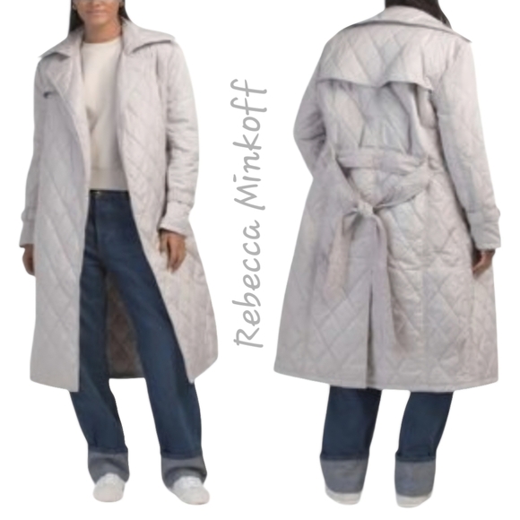 Rebecca Minkoff Jackets & Blazers - Rebecca Minkoff Quilted Trench Coat in Stone NWT Size Large